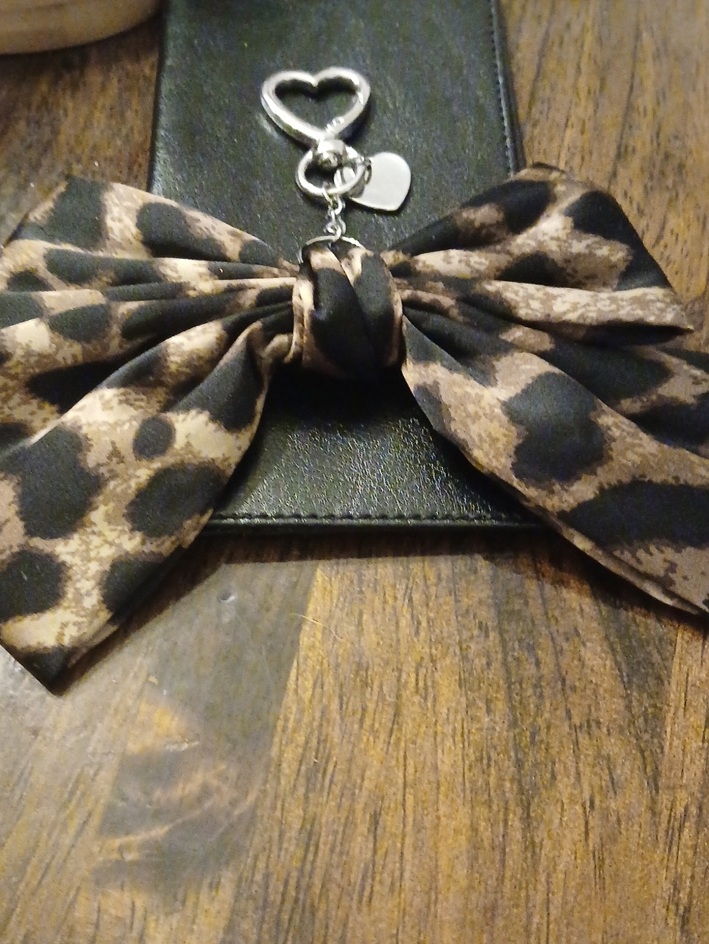 Leopard Print Bow Keychain Or Bag Charm - Leapard Print